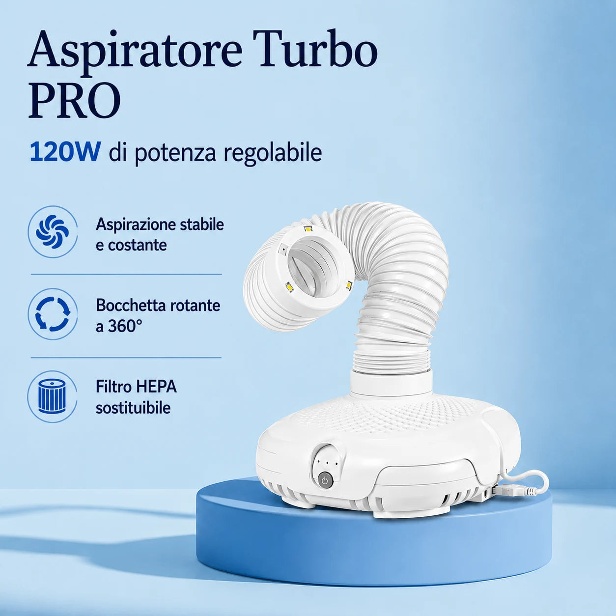 [locale:it] Aspiratore Turbo PRO 120W — vantaggi principali