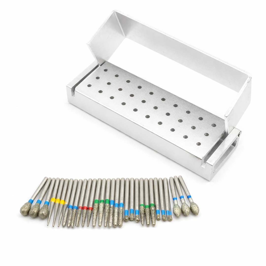 Autoklavierbare Aluminiumfräserhalter für 30 Fräser für Hochgeschwindigkeits-Turbinen