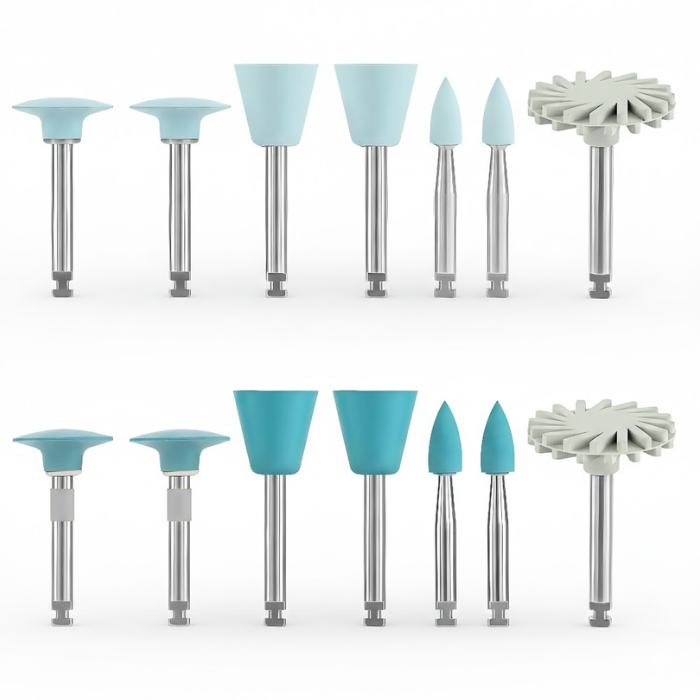 Polierset für Harz und Porzellan – 14 Teile (RA 2,35 mm Universal) für Niedrige Drehzahl