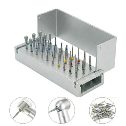 Autoklavierbare Aluminiumfräserhalter für 30 Fräser für Hochgeschwindigkeits-Turbinen