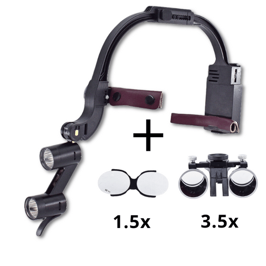 M1 Kopf-Lupe mit 3,5x Linsen und 2 wiederaufladbaren Akkus