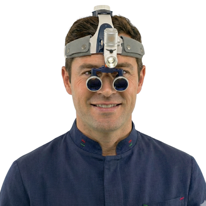 Chirurgische Lupe mit 2,5x-/3,5x-Linsen und Superleistungs-Taschenlampe mit 80.000 Lumen