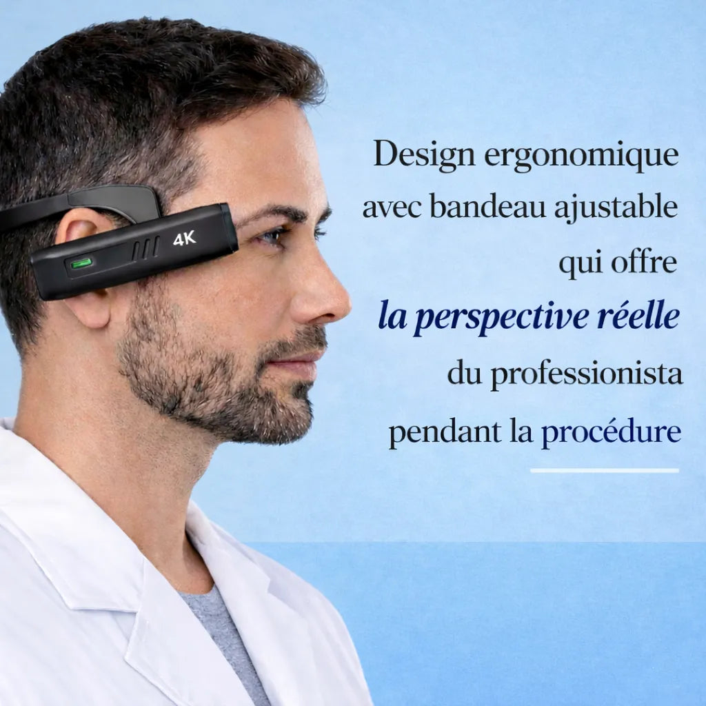 Design ergonomique avec bandeau ajustable — perspective réelle du professionnel