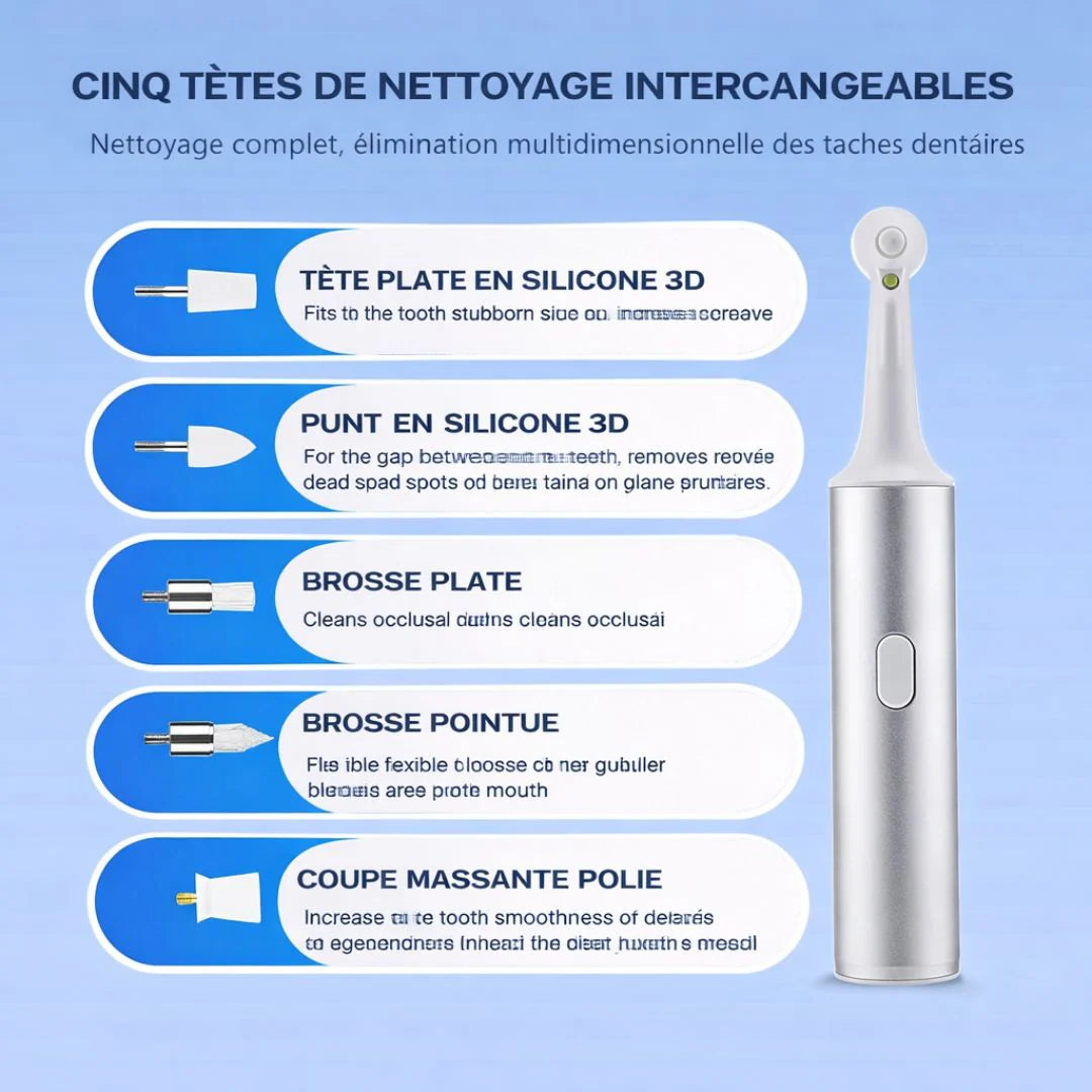 Cinq têtes de nettoyage interchangeables